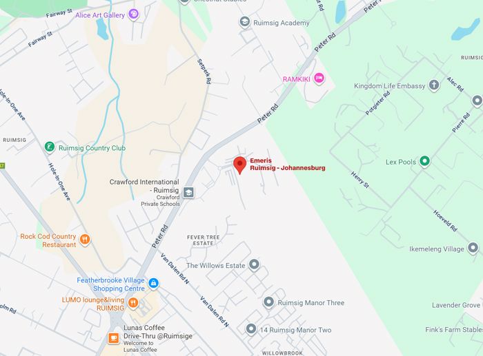 Map to Emeris campus